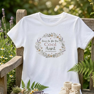 Soon to Be Cool Aunt Floral Sister Reveal Gift T-Shirt