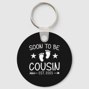 Soon To Be Cousin Est 2025 Cute Pregnancy Announce Keychain