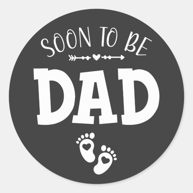 Soon to Be Dad Promoted to Dad Classic Round Sticker (Front)