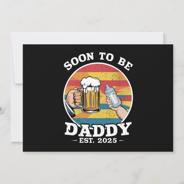 Soon To Be Daddy 2025 First Time Daddy 2025 Retro  Invitation (Front)