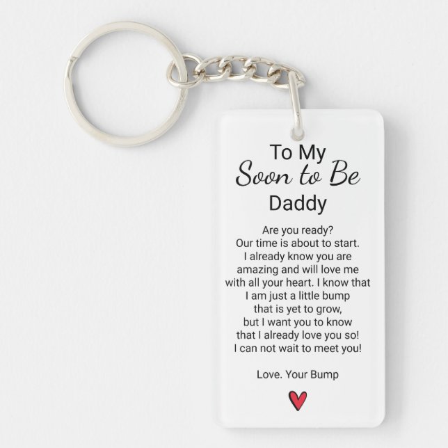 Soon to Be Daddy Baby Poem with Ultrasonography Keychain (Front)