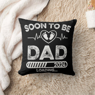 Soon to Be Daddy Est 2024 Father's Day Throw Pillow