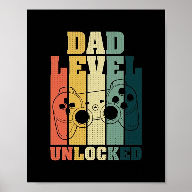 Soon To Be Father Dad Level Unlocked Pregnancy Poster (Front)