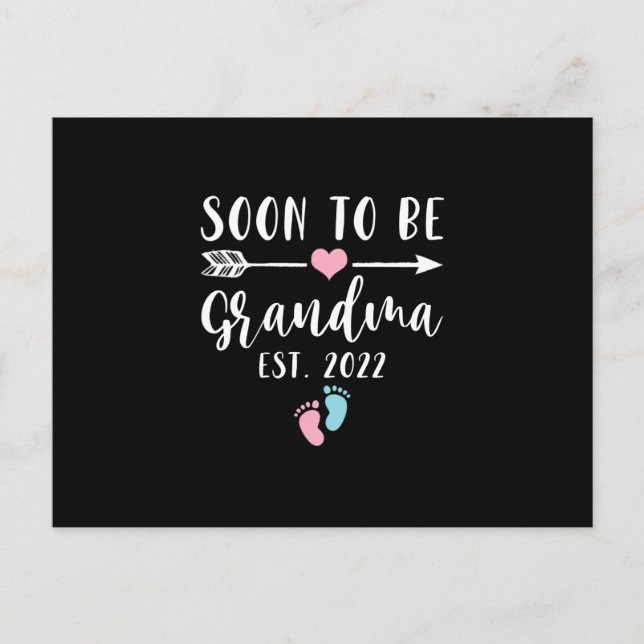 Soon To Be Grandma 2022 For New Grandma Announcement Postcard (Front)