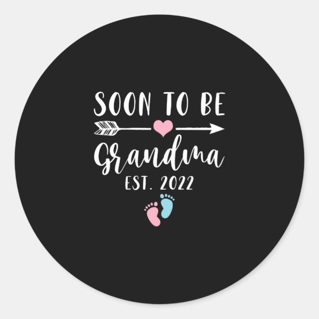 Soon To Be Grandma 2022 For New Grandma Classic Round Sticker (Front)