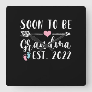 Soon To Be Grandma 2022 Mother's Day Square Wall Clock