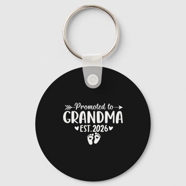 Soon To Be Grandma 2026 Promoted To Grandma Est 20 Keychain (Front)