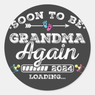 Soon to Be Grandma Again 2024 Loading Classic Round Sticker