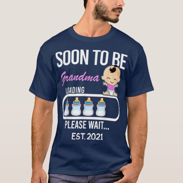 Soon To Be Grandma EST 2021 2020 Gift Tee Funny (Front)