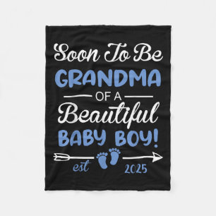 Soon To Be Grandma Of Beautiful Baby Boy Reveal  Fleece Blanket