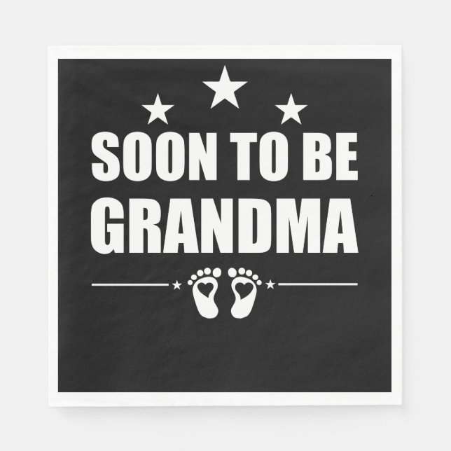 Soon To Be Grandma Pregnancy Announcement Reveal Napkin (Front)