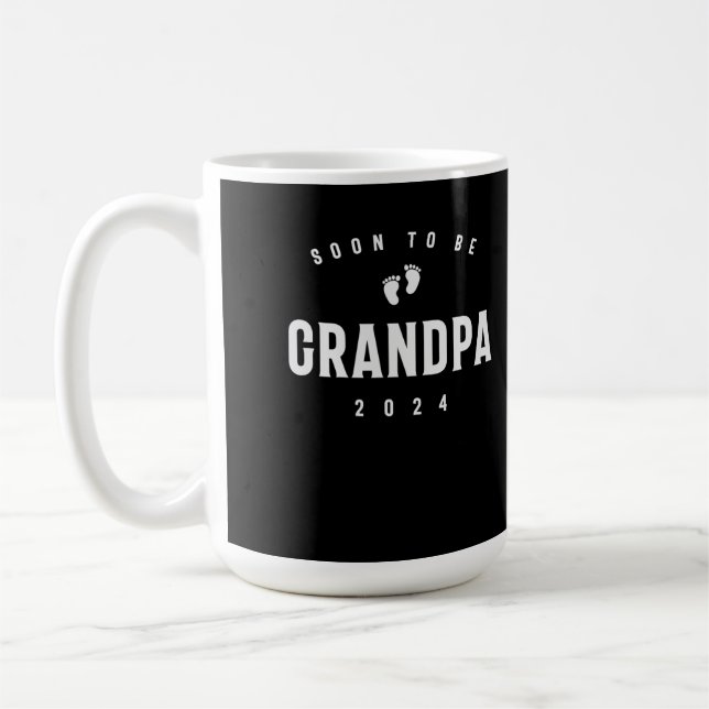 Soon to Be Grandpa 2024 Promoted to Grandpa Coffee Mug (Left)