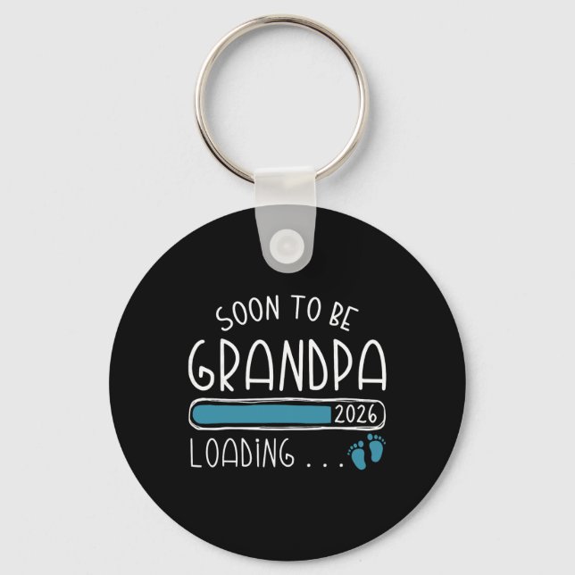 Soon To Be Grandpa 2026 Promoted To Grandpa 2026  Keychain (Front)