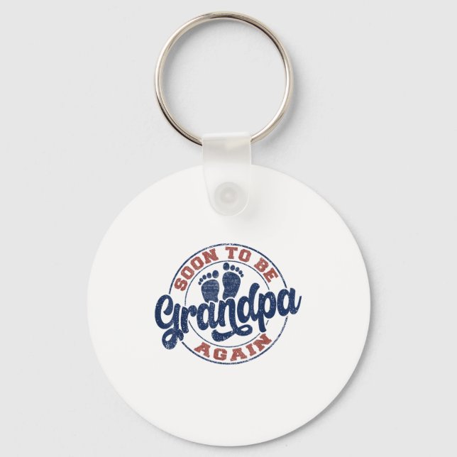 Soon To Be Grandpa Again Expecting Baby Promoted G Keychain (Front)