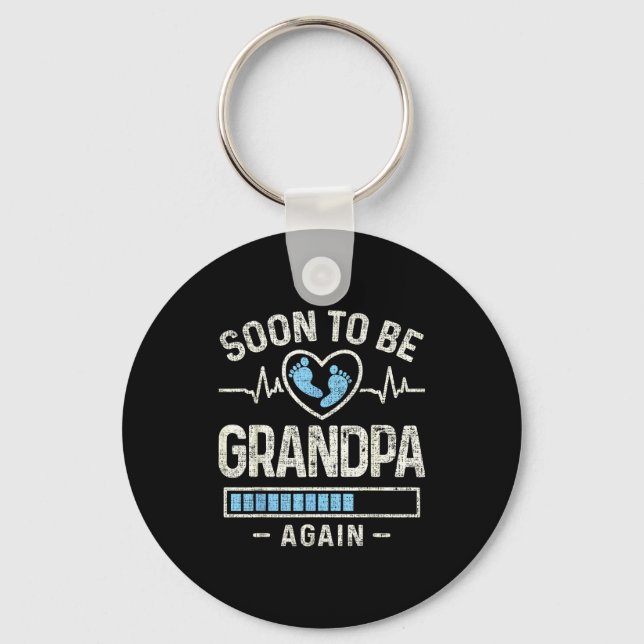 Soon To Be Grandpa Again Expecting Baby Promoted G Keychain (Front)