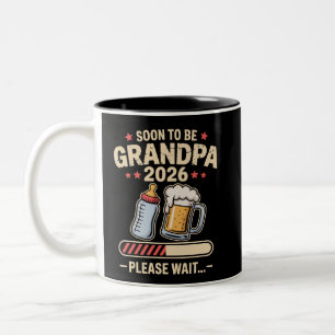 Soon to Be Grandpa Est 2026 Baby Announcement  Two-Tone Coffee Mug
