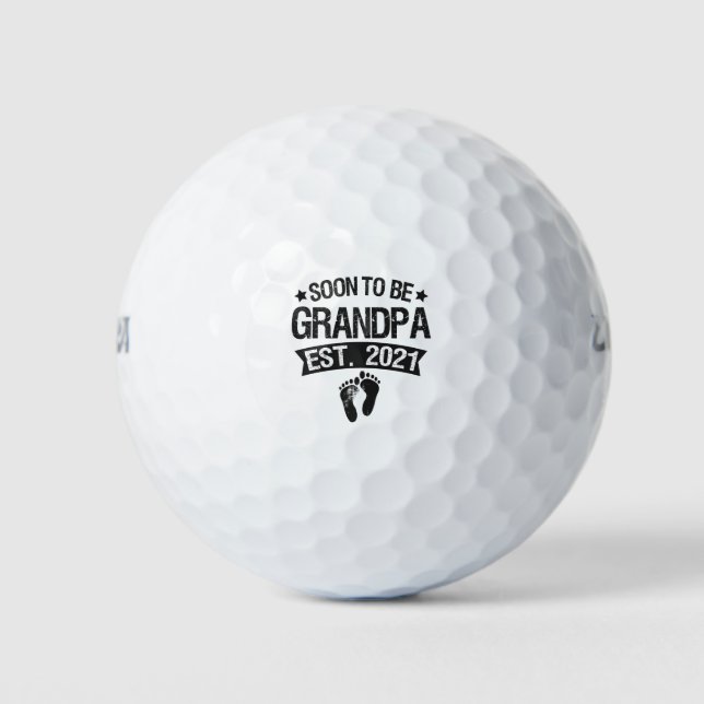 Soon To Be Grandpa Funny Pregnancy Announcement Golf Balls (Front)