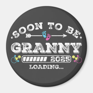 Soon to Be Granny 2025 Loading Circle Magnet