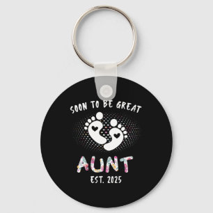 Soon To Be Great Aunt 2025 New Ba Keychain