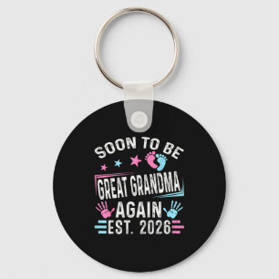 Soon To Be Great Grandma Again Est. 2026 Vintage G Keychain
