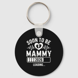 Soon To Be Mammy 26 Loading Pregnancy Announcement Keychain