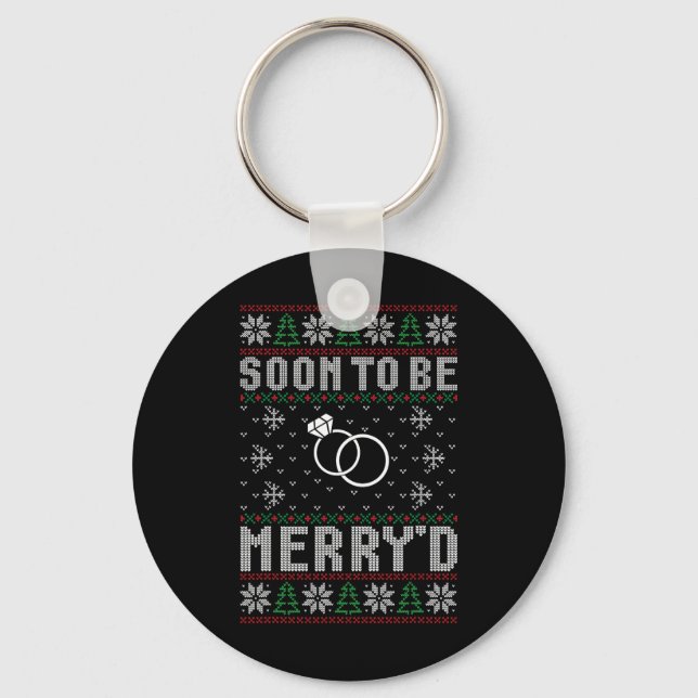 Soon To Be Married Merry'd Christmas Bride Groom C Keychain (Front)