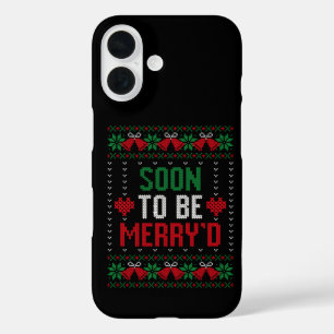 Soon to be Married Merry'd Christmas Bride & Groom iPhone 16 Case