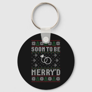Soon To Be Married Merryd Christmas Bride Groom Co Keychain