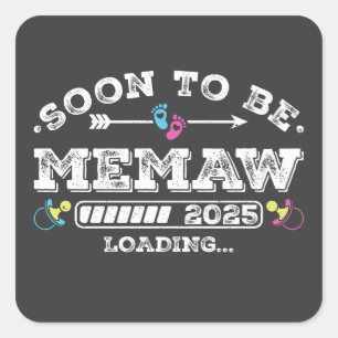 Soon to Be Memaw 2025 Loading Square Sticker