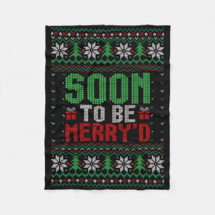 Soon To Be Merry'd Bride Engaged Matching Couples  Fleece Blanket