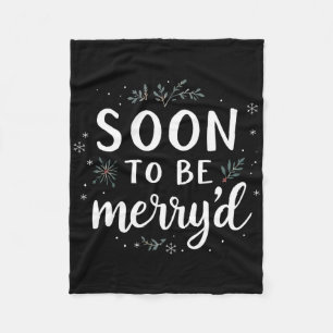 Soon To Be Merry'd Christmas Engaged Couple Matchi Fleece Blanket