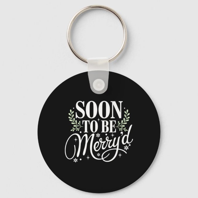 Soon To Be Merry'd Christmas Engaged Couple Matchi Keychain (Front)
