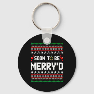 Soon To Be Merry'd Christmas Engaged Couple Matchi Keychain
