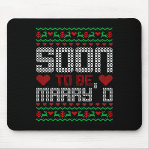 Soon To Be Merry'd Married Christmas Bride And Gro Mouse Pad