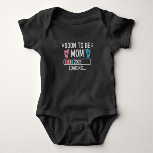 Soon to Be Mom 2026 Loading Pregnancy Announcement Baby Bodysuit