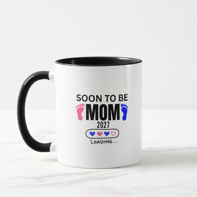 Soon to Be Mom 2027 Loading, aby shower Mug (Left)
