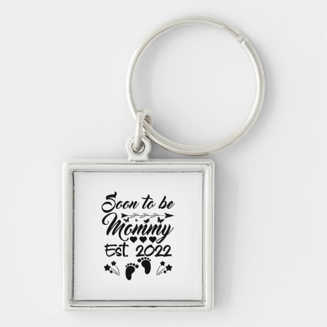 Soon To Be Mommy 2022 Mother's Day First Time Keychain (Front)