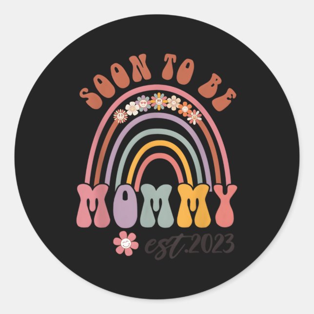 Soon To Be Mommy 2023 Pregnancy Announcet Mothers  Classic Round Sticker (Front)