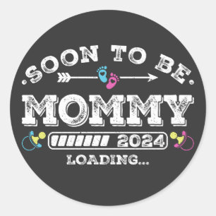 Soon to Be Mommy 2024 Loading Classic Round Sticker