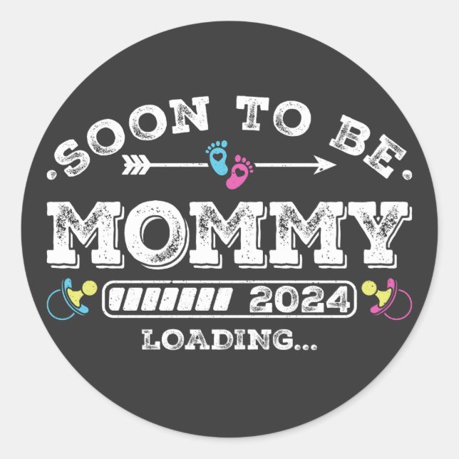 Soon to Be Mommy 2024 Loading Classic Round Sticker (Front)