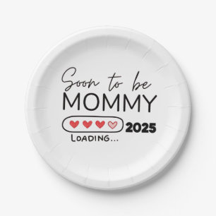 Soon to Be Mommy 2025 Valentine Day Pregnancy Paper Plate
