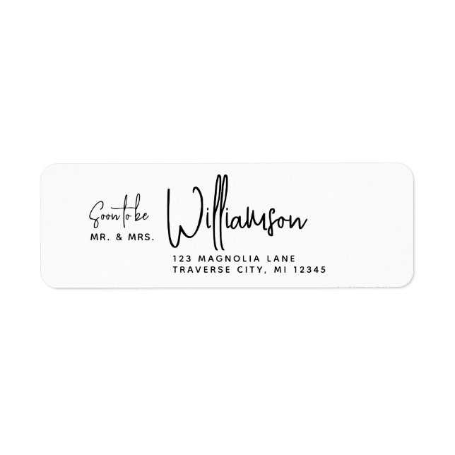 Soon to be Mr and Mrs Address Label (Front)