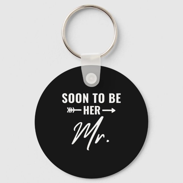 Soon to be mr future husband groom engaged bridal keychain (Front)