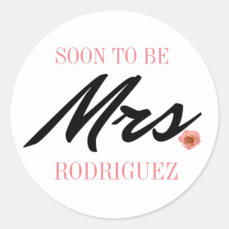 Soon to Be Mrs. Classic Round Sticker