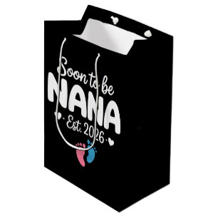 Soon To Be Nana 2026 Funny Pregnancy Announcement Medium Gift Bag