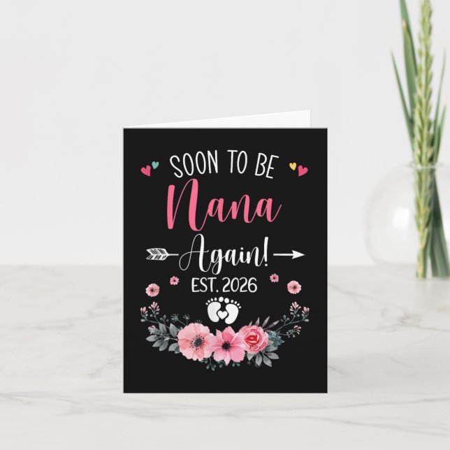Soon To Be Nana Again Est 2026 Mothers Day T-shirt Card (Front)