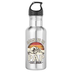 Soon to Be Pap 2026 Vintage Baby Fist Bump Design_ 532 Ml Water Bottle