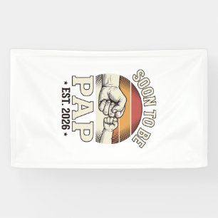 Soon to Be Pap 2026 Vintage Baby Fist Bump Design_ Banner