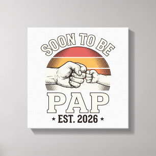 Soon to Be Pap 2026 Vintage Baby Fist Bump Design_ Canvas Print