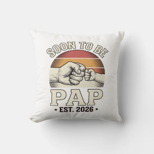 Soon to Be Pap 2026 Vintage Baby Fist Bump Design_ Throw Pillow